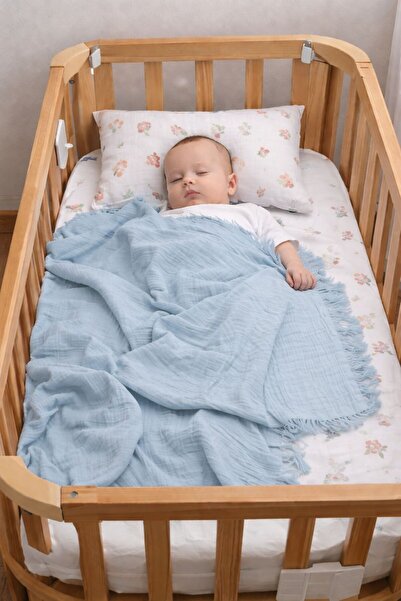 Yada Baby بطانية من قطن الموسلين بنسبة 100% مع شراشف وغطاء وسادة من الموسلين