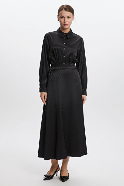 Zühre Чорна спідниця з монограмою 0174