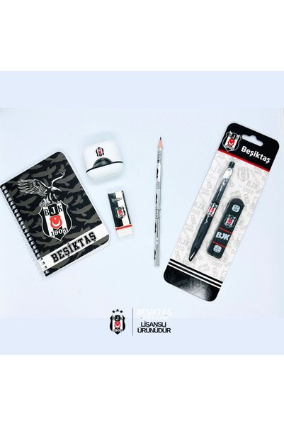 bakgelal Beşiktaş Lisanslı Kırtasiye Seti BJK Taraftar Okul Seti, Kara Kartal...