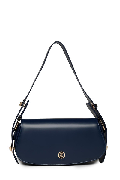 Zühre Oval Shaped Shoulder Bag Navy Blue 0053