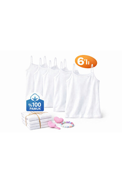 Meyzz 6-dijelna majica za devojčice sa užetom, 100% pamuk % bela