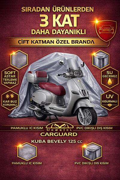 CarGuard Kuba Bevely 50 cc ve 125 cc Fitilli Motosiklet Brandası Motor Örtüsü...