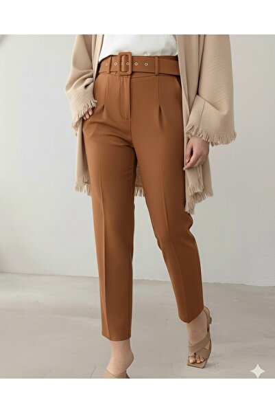 HİJABAYA Pantaloni din țesătură cu centură groasă