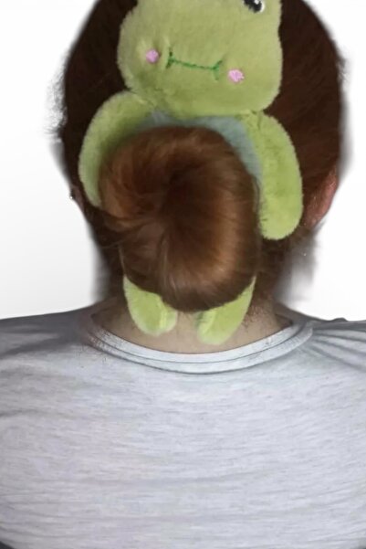 SHEKER HOME مشبك على شكل كعكة من القطيفة على شكل ضفدع - أخضر