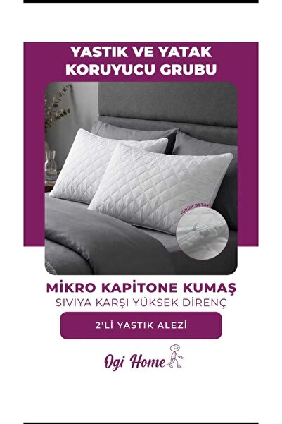 AYHOME 2 Ikili Sıvı Geçirmez Yastık Alezi Yastık Kılıfı Yastık Koruyucu Pamuk...
