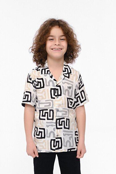 Doctor junior Boy's Printed Short Sleeve Open Collar Shirt