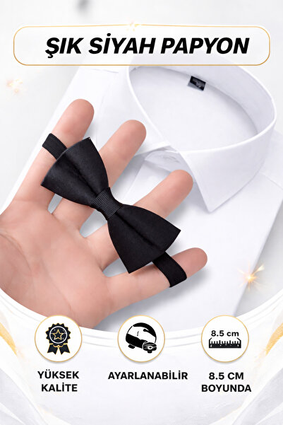 Algitsin O L A Çocuk Papyon Siyah 1-10 Yaş