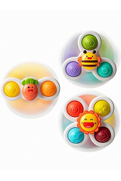 Circle Toys Vantuzlu Duyu Geliştirici Spinner Oyuncak 3’lü Set – Dönen Bebek ...