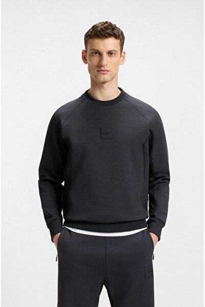 BOSS Streç Özellikli Pamuk Karışımlı Sweatshirt