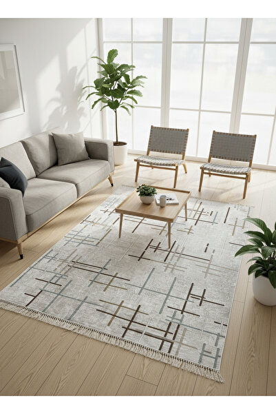 ALLGELSİN DİJİTAL BASKI YIKANABİLİR KAYMAZ TABAN HALI İNCE YAZLIK DEKORATİF S...