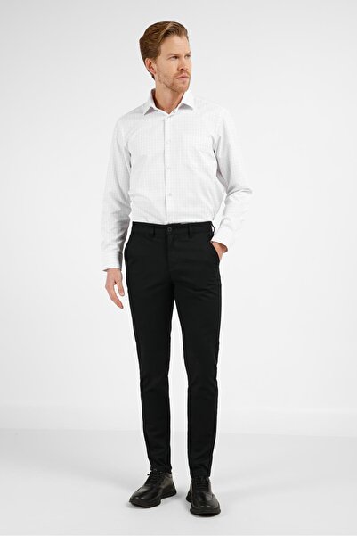 İmza Black Side Pocket Straight Leg Cotton Slim Fit Chino Casual Trousers 100...