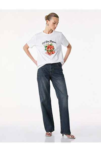 Koton Women's T-Shirt 6Sak50034Ek White