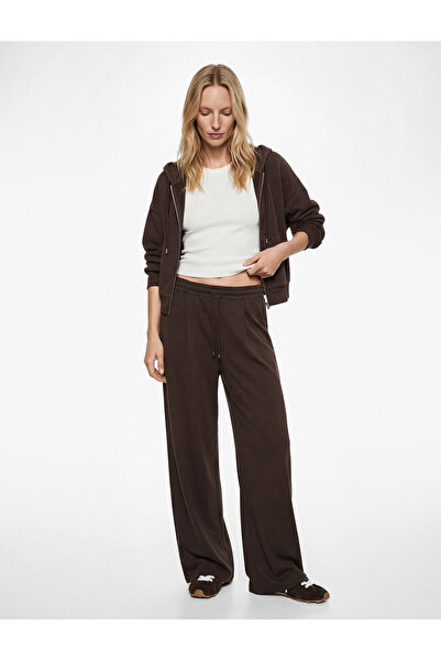 Koton Regular Fit Viskon Karışımlı Beli Bağcıklı Pileli Pantolon