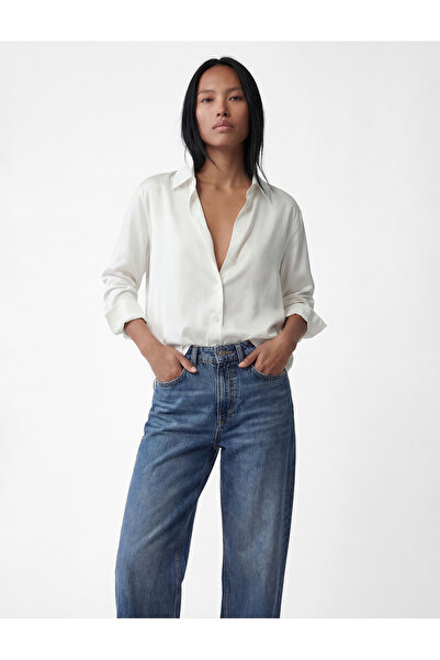 Koton Regular Fit Long Sleeve Buttoned Satin Shirt