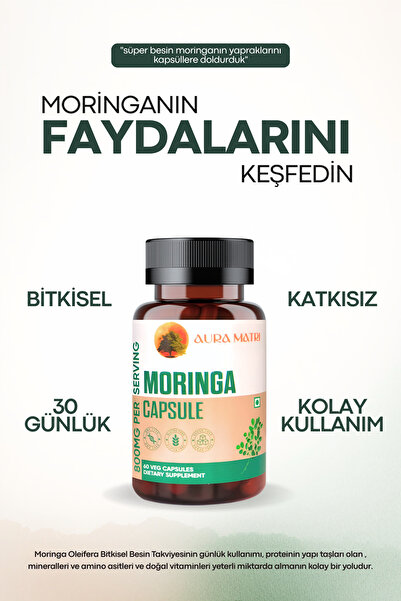 Moringa Oleifera Kapsül 400 mg, 60 Kapsül | 30 Gün