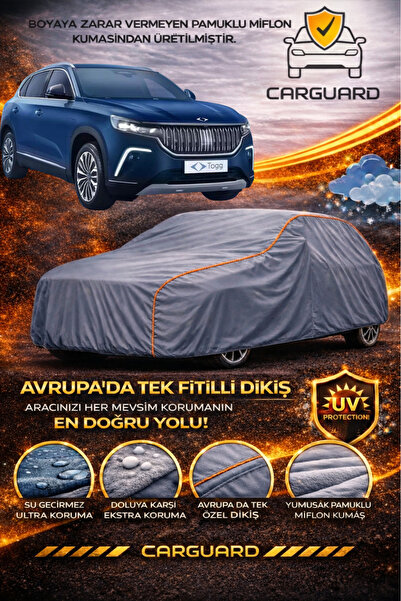 CarGuard Togg T10 X Ile Uyumlu Premium Araba Brandası Miflonlu Oto Branda Çad...