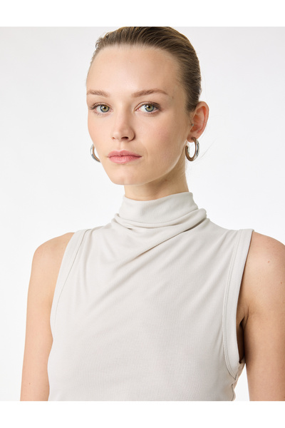 Koton Modal Fabric slim fit Dik Hafif decolteu larg Bluză fără mâneci