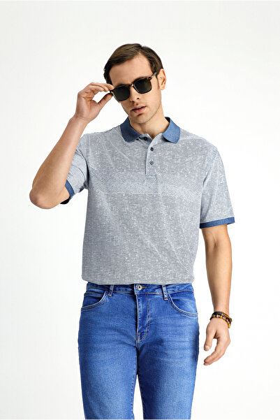 Kiğılı Tricou cu guler polo din Lycra cu model, cu croiala normală