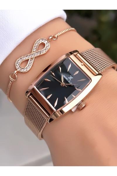 Daniel Klein طقم ساعة يد نسائية وسوار للموسم الجديد - هدية بسلك فولاذي