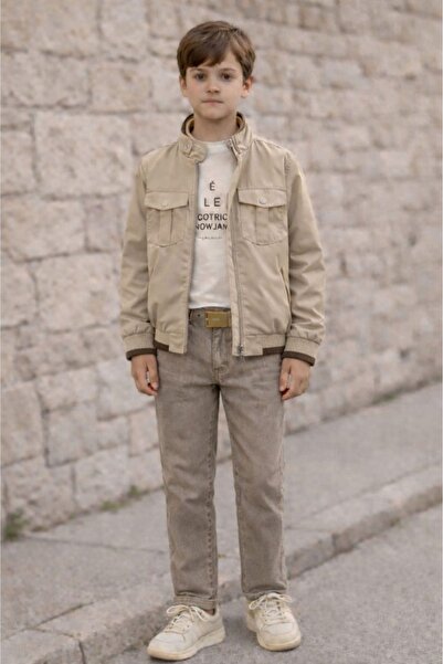 Pina Kids Κοστούμι για αγόρια με διπλή όψη με μπουφάν και χτενισμένο λινό παν...