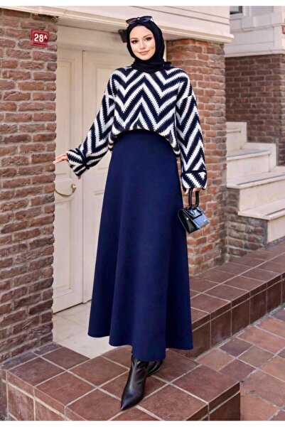 Nursay طقم سترة متعرجة وتنورة سكوبا