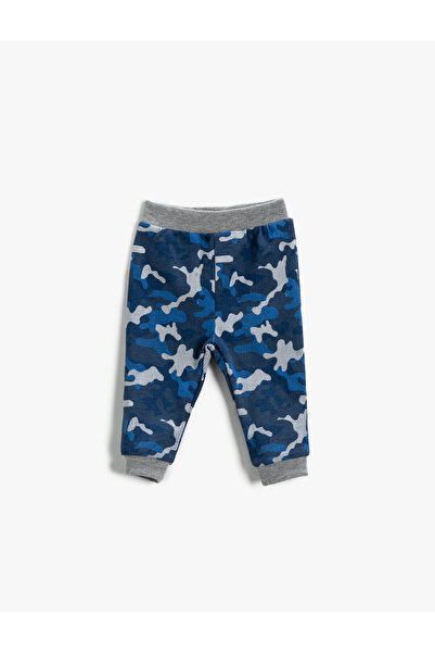 Koton Marineblau gemusterte Jogginghose für Babys (Jungen).