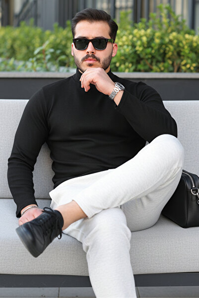 Berka Men's Mock Neck Bodysuit - Soft, Flexible and Lightweight Ribbed Knit F...