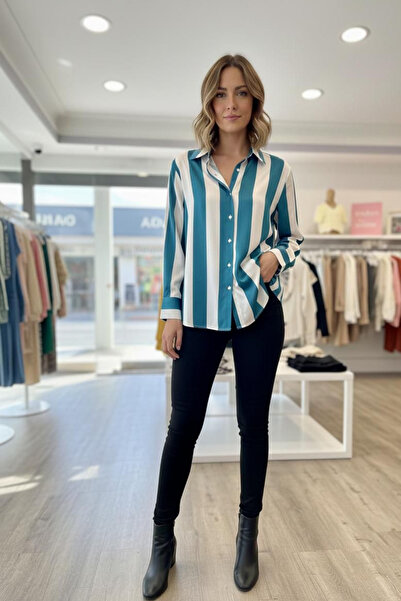 QBZ Oversized Shirt with Striped Details