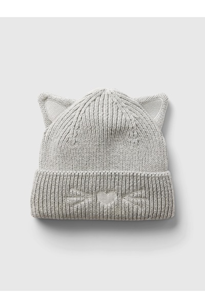 GAP Bebek Gri Kedi Desenli Bere