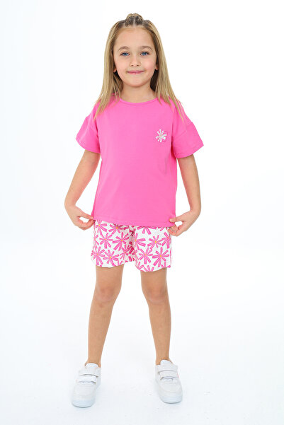 Toontoy Set 2 piese pentru fete: Tricou cu imprimeu și decolteu rotund și pan...