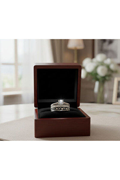 Shiklik خاتم نسائي لامع من الكريستال المرصع بالأحجار