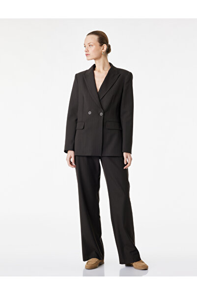 Koton Παντελόνι με φαρδιά μπατζάκια από μείγμα βισκόζης και ψηλόμεσες τσέπες