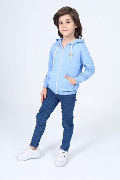 Toontoy كارديجان محبوك مطبوع للأولاد بقلنسوة وجيوب وياقة منخفضة الكتف - 3 خيو...