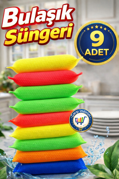 nistabolje 9 Adet Petek Dokulu Bulaşık Süngeri Sihirli Pratik Sünger