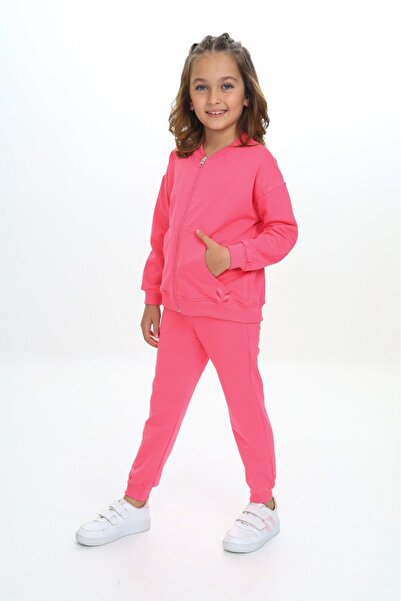 Toontoy Κοριτσίστικο σετ 2 τεμαχίων με κέντημα και στάμπα, φούτερ με φερμουάρ...