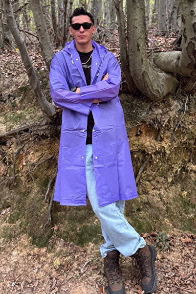 Mollycrush Unisex Αδιάβροχο παλτό με αντιανεμική προστασία, πτυσσόμενη κουκού...