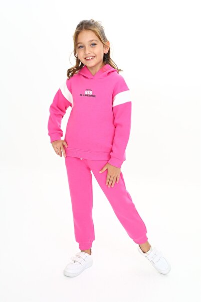 Toontoy Κοριτσίστικο σετ 2 τεμαχίων με στάμπα, φούτερ με φερμουάρ στο γιακά κ...