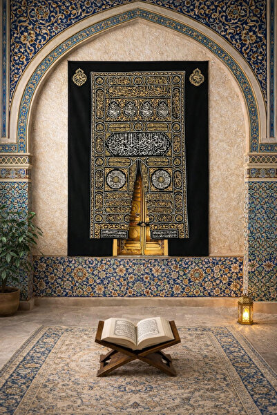 LUNA DİZAYN Kabe Kapısı Duvar Örtüsü Duvar Halısı Wall Tapestry