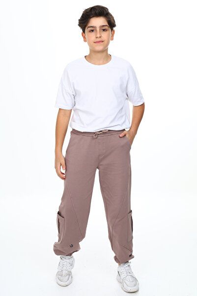 Toontoy بنطال رياضي غير متماثل للأولاد مكون من جيب جانبي كبير قطع مع أربطة مط...