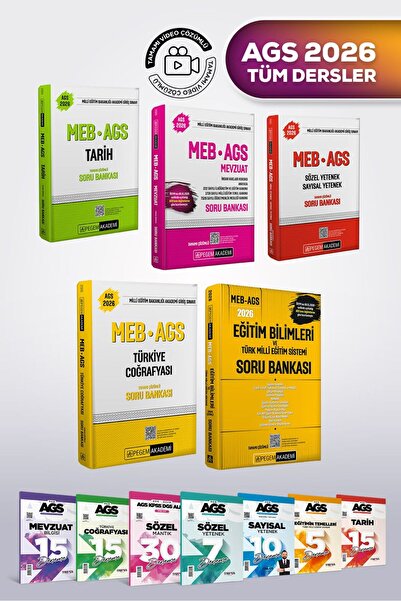 Pegem Akademi Yayıncılık 2026 AGS TÜM DERSLER Soru Bankası Tarih Coğrafya Eği...