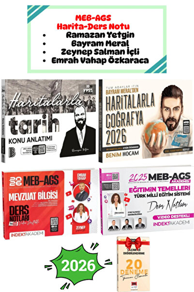 İndeks Akademi Benim Hocam Yayınları MEB AGS 2026 Haritalarla Tarih-Coğrafya+...