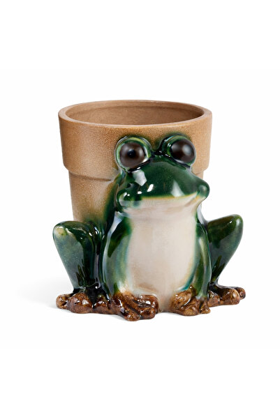 Warm Design Seramik Kurbağa Saksı