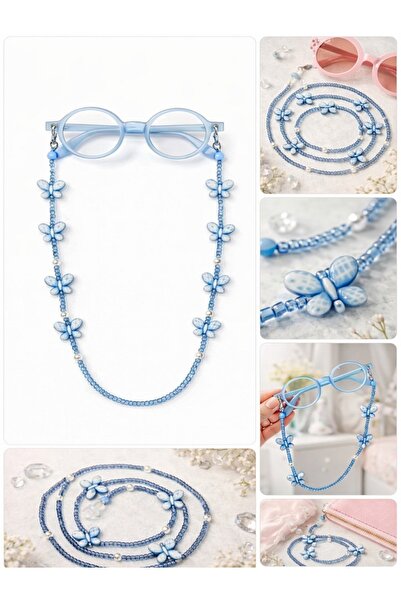 Optic Master Kelebekli Çocuk Gözlük İpi / Zinciri Mavi