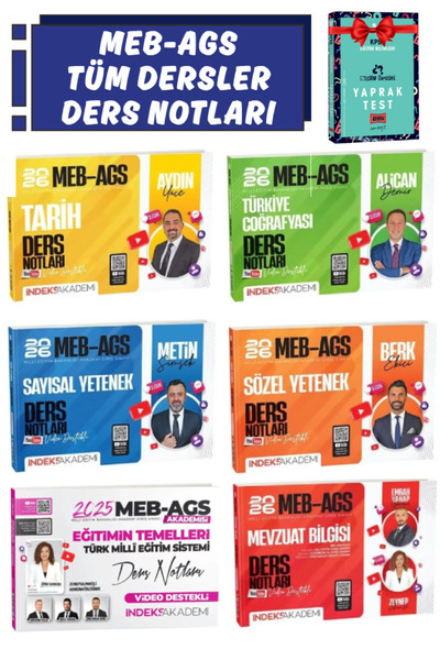 İndeks Akademi 2026 MEB-AGS Tüm Dersler Ders Notları Seti|Zeynep Salman İçli-...