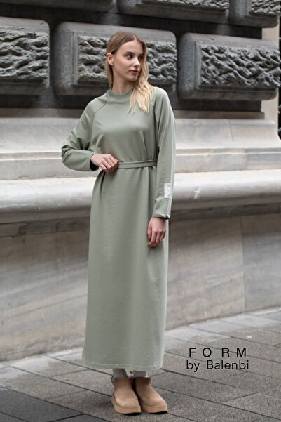 Balenbi Basic Hijab Women's Combed Cotton Dress with Label Detail 1168 – Form...