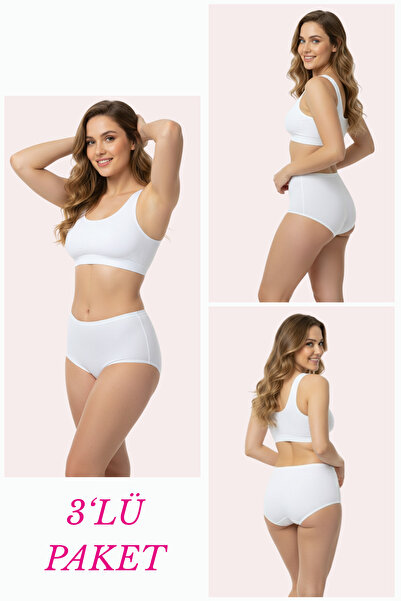 Newlilla 1018 Жіночі класичні бавовняні трусики з прямим кроєм, 3 штуки в упа...