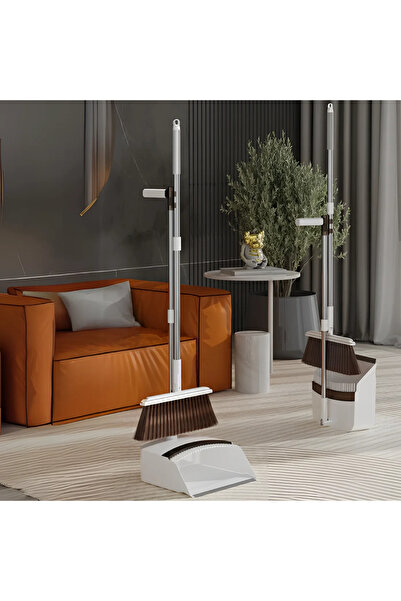 Herum Set mătură și făraș autocurățabile, pliabile, cu mâner, metal și plasti...