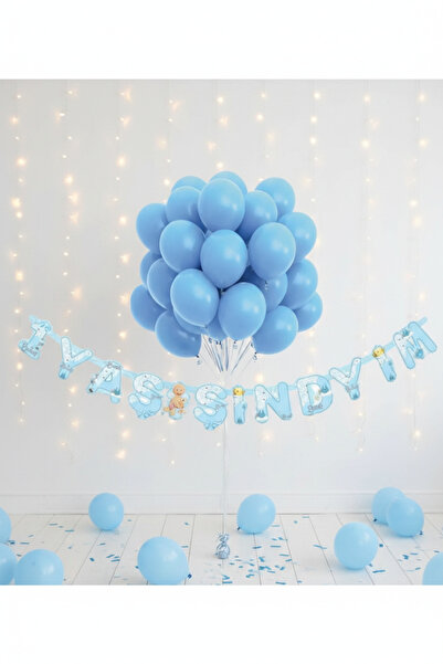 Deniz Party Store Blue I'm 1 Year Old Text 10 bucăți Set de baloane albastru ...