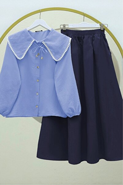 HİJABAYA Cămașă elastică cu mâneci din dantelă cu guler pentru bebeluși