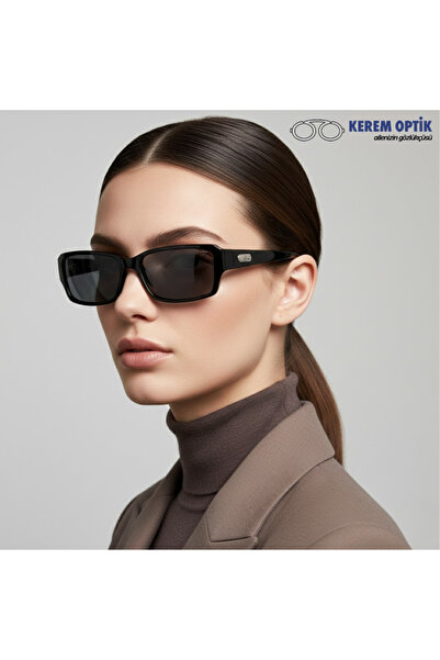 CALDİNİ Kadın Siyah Kemik Polarize Retro Güneş Gözlüğü Cs016 C2